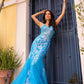 Nox Anabel Q1390 Long Fitted Sequin Applique Trumpet Skirt Gown