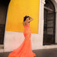 Nox Anabel Q1390 Long Fitted Sequin Applique Trumpet Skirt Gown