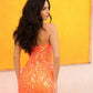 Nox Anabel Q1390 Long Fitted Sequin Applique Trumpet Skirt Gown