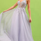 Nox Anabel Q1391 Long A-Line Sweetheart Lace Applique Tulle Gown