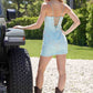Nox Anabel Q179 Elegant Asymmetrical Beaded Dress Lace Up Back