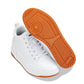 CALTO - Q272  - 2 Inches Taller (White & Gum Sole) -Elevated Leatherette Micro-Perforated Sneakers