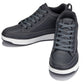 CALTO - Q273  - 2 Inches Taller (Cement Grey) -Elevated Leatherette Micro-Perforated Sneakers