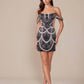 Nox Anabel Q839 Short Off the Shoulder Beaded Cocktail Dress