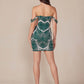 Nox Anabel Q839 Short Off the Shoulder Beaded Cocktail Dress