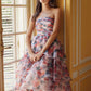 Nox Anabel Q842 Floral Print A-Line Tea Length Dress