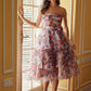 Nox Anabel Q842 Floral Print A-Line Tea Length Dress