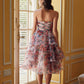 Nox Anabel Q842 Floral Print A-Line Tea Length Dress