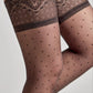 Conte Happy women's polka dot stockings with silicone lace top waistband