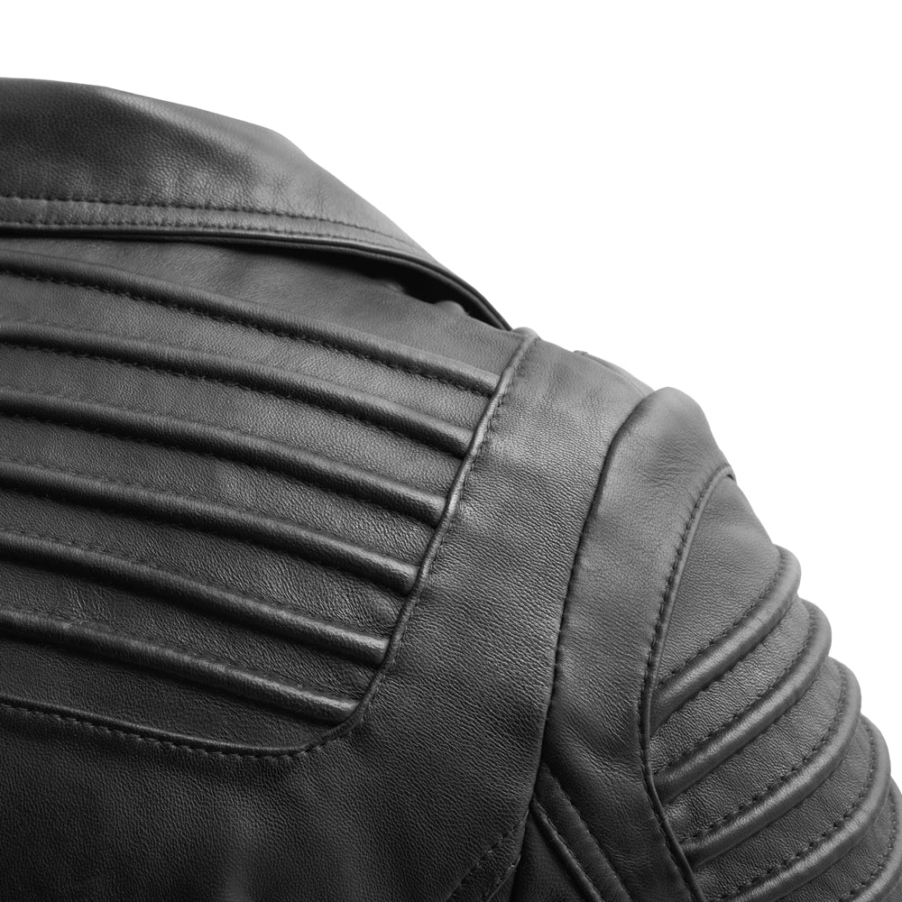 Whet Blu NYC Queens women's black fashion moto leather jacket front view