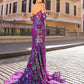 Nox Anabel R1268 Fitted Strapless Flower Design Sequin Gown with Matching Sleeves