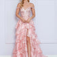 Nox Anabel R1299 Long Off the Shoulder Tiered Skirt A-Line Formal Gown