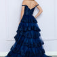 Nox Anabel R1299 Long Off the Shoulder Tiered Skirt A-Line Formal Gown