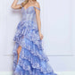 Nox Anabel R1299 Long Off the Shoulder Tiered Skirt A-Line Formal Gown