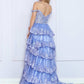 Nox Anabel R1299 Long Off the Shoulder Tiered Skirt A-Line Formal Gown