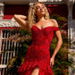 Nox Anabel R1301 Long Layered Tiered Skirt Off Shoulder Corset Dress