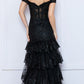 Nox Anabel R1301 Long Layered Tiered Skirt Off Shoulder Corset Dress