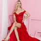 Nox Anabel R1301 Long Layered Tiered Skirt Off Shoulder Corset Dress