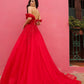 Nox Anabel R1303 Long Off the Shoulder Sweetheart Tulle A-Line Gown