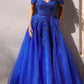 Nox Anabel R1303 Long Off the Shoulder Sweetheart Tulle A-Line Gown