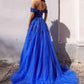 Nox Anabel R1303 Long Off the Shoulder Sweetheart Tulle A-Line Gown