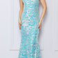 Nox Anabel R1308 Long Sequin Floral Print One Shoulder Mermaid Gown