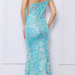 Nox Anabel R1308 Long Sequin Floral Print One Shoulder Mermaid Gown