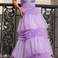 Nox Anabel R1316 Long Glitter Ruffled Tiered A-Line Sleeveless Gown