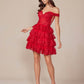 Nox Anabel R877 Dress Short A-Line Off the Shoulder Tiered Skirt