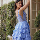 Nox Anabel R880 Dress Short A-Line Tiered Embroidered Skirt