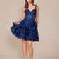 Nox Anabel R880 Dress Short A-Line Tiered Embroidered Skirt
