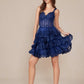 Nox Anabel R880 Dress Short A-Line Tiered Embroidered Skirt