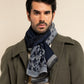 Federico (grey/blue) - Warm and soft Italian scarf from wool blend