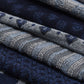 Federico (grey/blue) - Warm and soft Italian scarf from wool blend