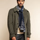 Federico (grey/blue) - Warm and soft Italian scarf from wool blend