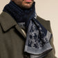 Federico (grey/blue) - Warm and soft Italian scarf from wool blend