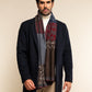Federico (red/blue) - Warm and soft Italian scarf from wool blend