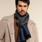 Romeo (blue/grey) - Italian warm and soft scarf made from 100% wool
