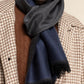 Romeo (blue/grey) - Italian warm and soft scarf made from 100% wool