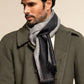 Romeo (blue/grey) - Italian warm and soft scarf made from 100% wool