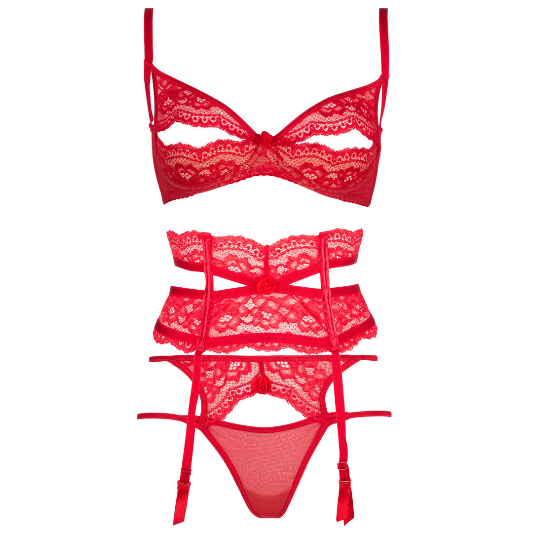 Axami Intense Sheer Mesh Lace Garter Belt-3