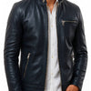 Reggie Black Leather Jacket - Men Leather Jacket Black - Black