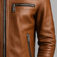 Riley Leather Brown Jacket - Men Leather Jacket Brown