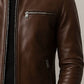 Ronnie Leather Brown Jacket - Men Leather Jacket Brown