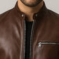 Ronnie Leather Brown Jacket - Men Leather Jacket Brown