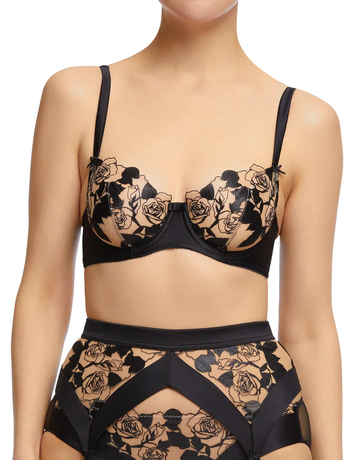 Dita Von Teese Rosabelle Underwire Balconette Bra Black-2