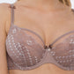 Samanta Rosalia Latte Sheer Mesh Tulle Tulip Seam Full Figure Bra-2