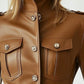 Rosie Leather Brown Jacket – Women’s Genuine Leather Jacket