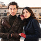Rossana (red) - Italian fingerless lambskin leather driving gloves