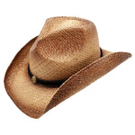 Peter Grimm Round Up straw cowboy hat in natural woven straw with a classic western crown and brim